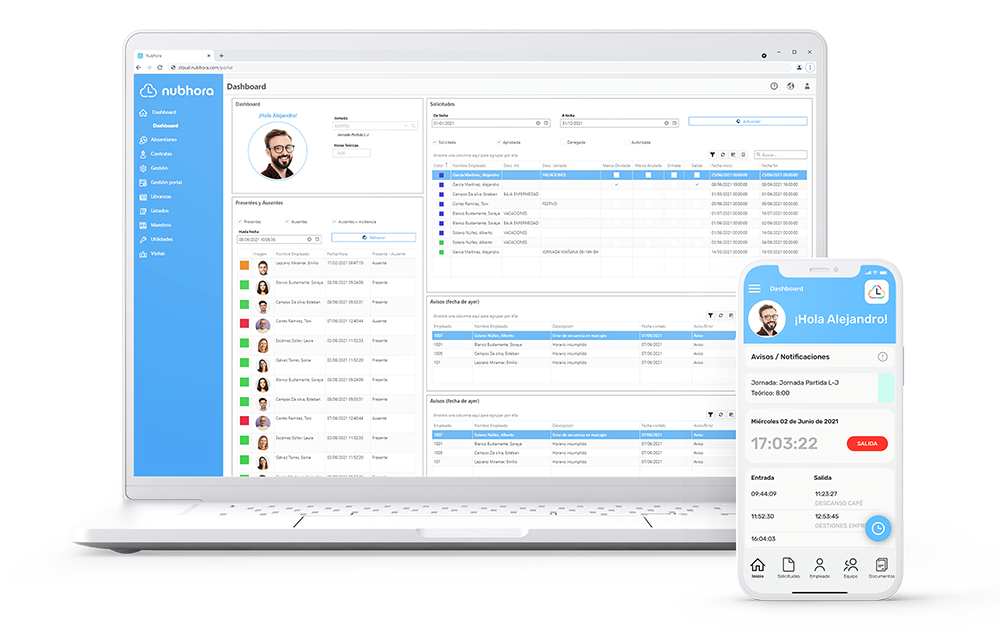 Nubhora, la solución integral y colaborativa de gestión horaria y control de acceso para mediana y gran empresa.